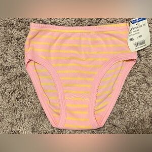 Petit Bateau‎ Pink and Yellow Striped Underwear Girls 4 NWT